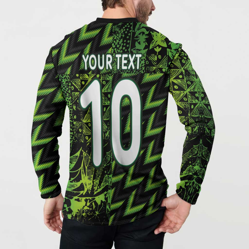 Custom Nigeria Football Button Sweatshirt Super Eagles Champions - Wonder Print Shop