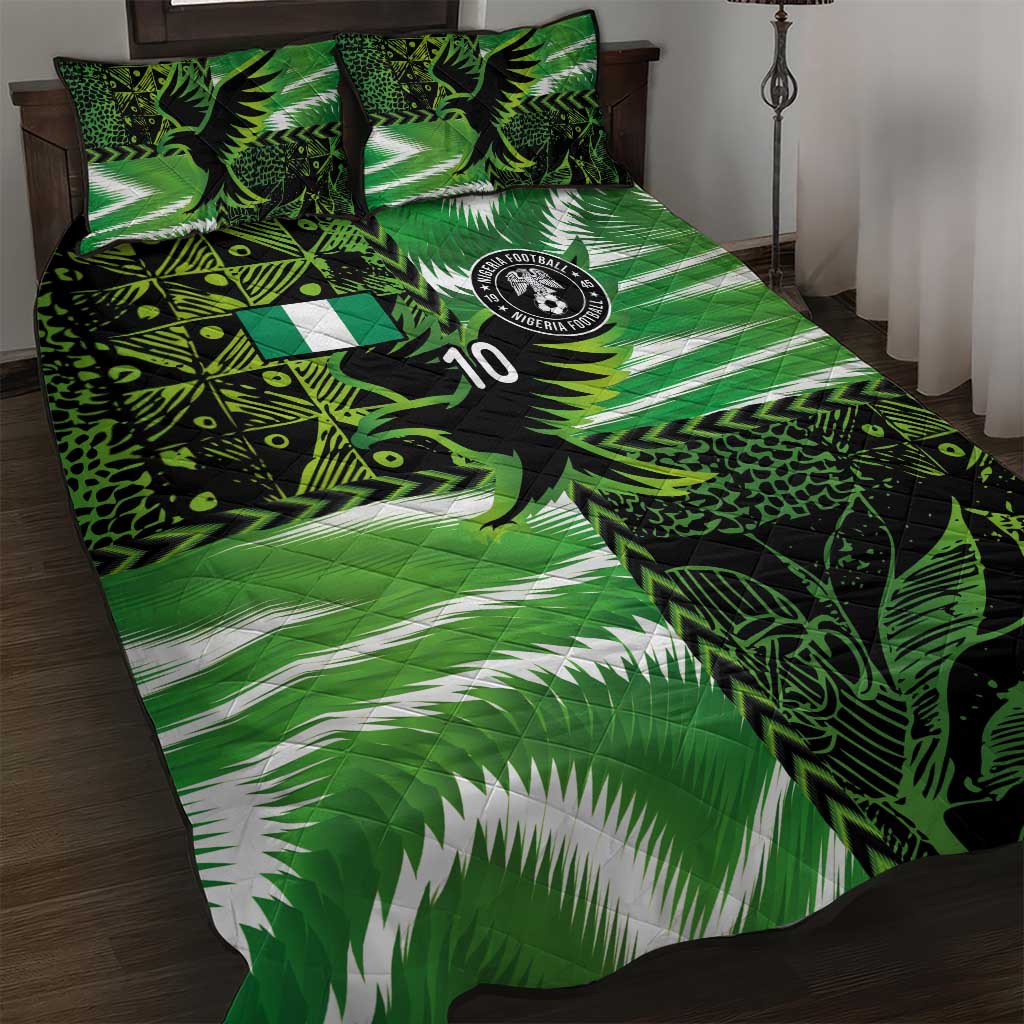 Custom Nigeria Football Quilt Bed Set Super Eagles Spirit - Wonder Print Shop
