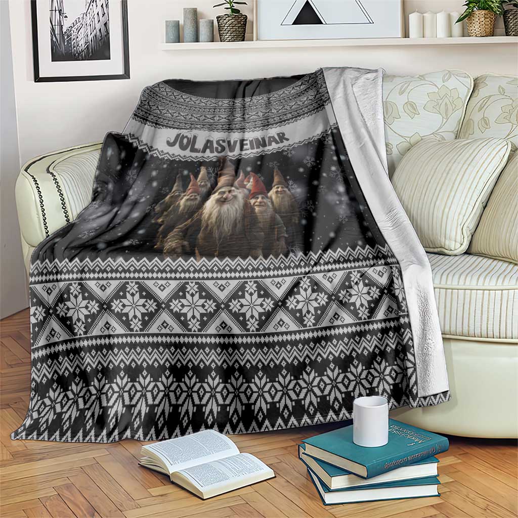 13 Yule Lads Iceland Christmas Blanket Jolasveinar and Nordic Traditional Pattern