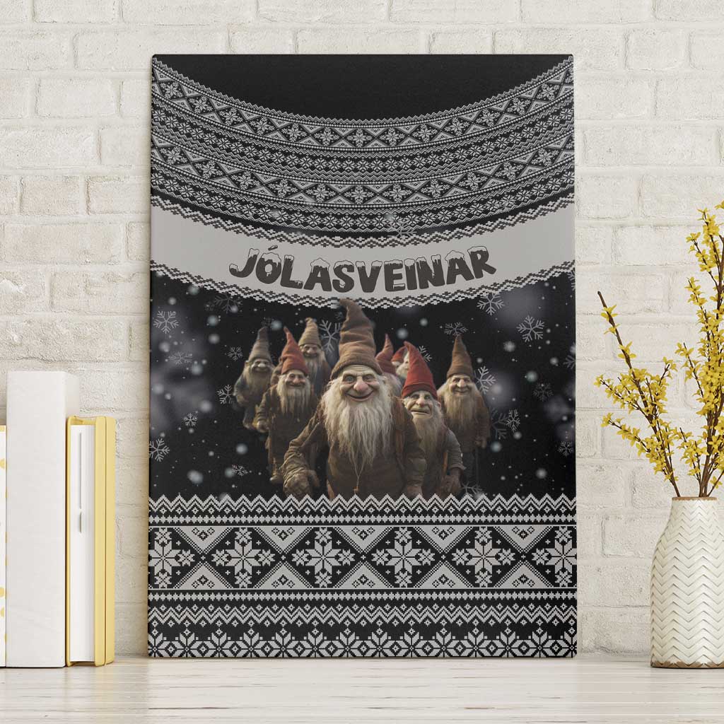 13 Yule Lads Iceland Christmas Canvas Wall Art Jolasveinar and Nordic Traditional Pattern - Wonder Print Shop