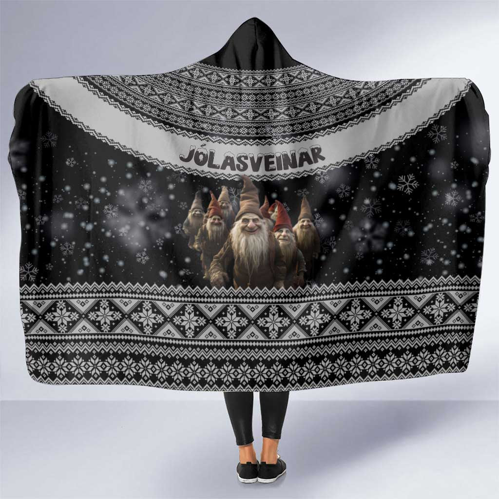 13 Yule Lads Iceland Christmas Hooded Blanket Jolasveinar and Nordic Traditional Pattern