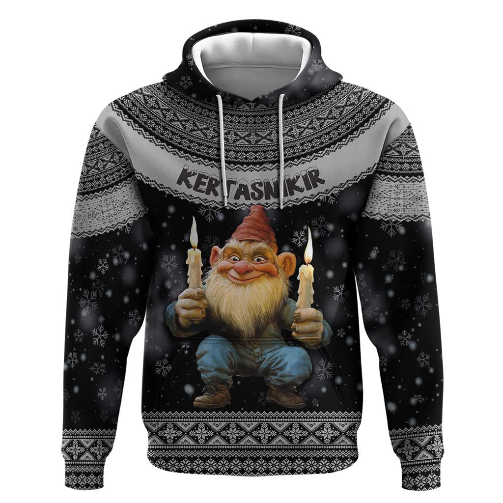 Iceland Kertasnikir Christmas Hoodie Candle Beggar and Nordic Traditional Pattern - Wonder Print Shop