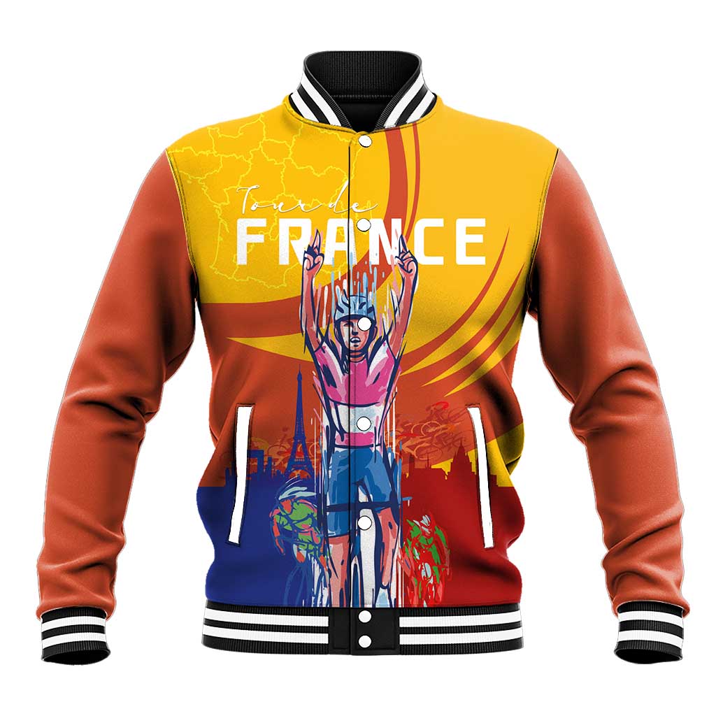 Personalised France Bicycle Racing Baseball Jacket Sporty Style