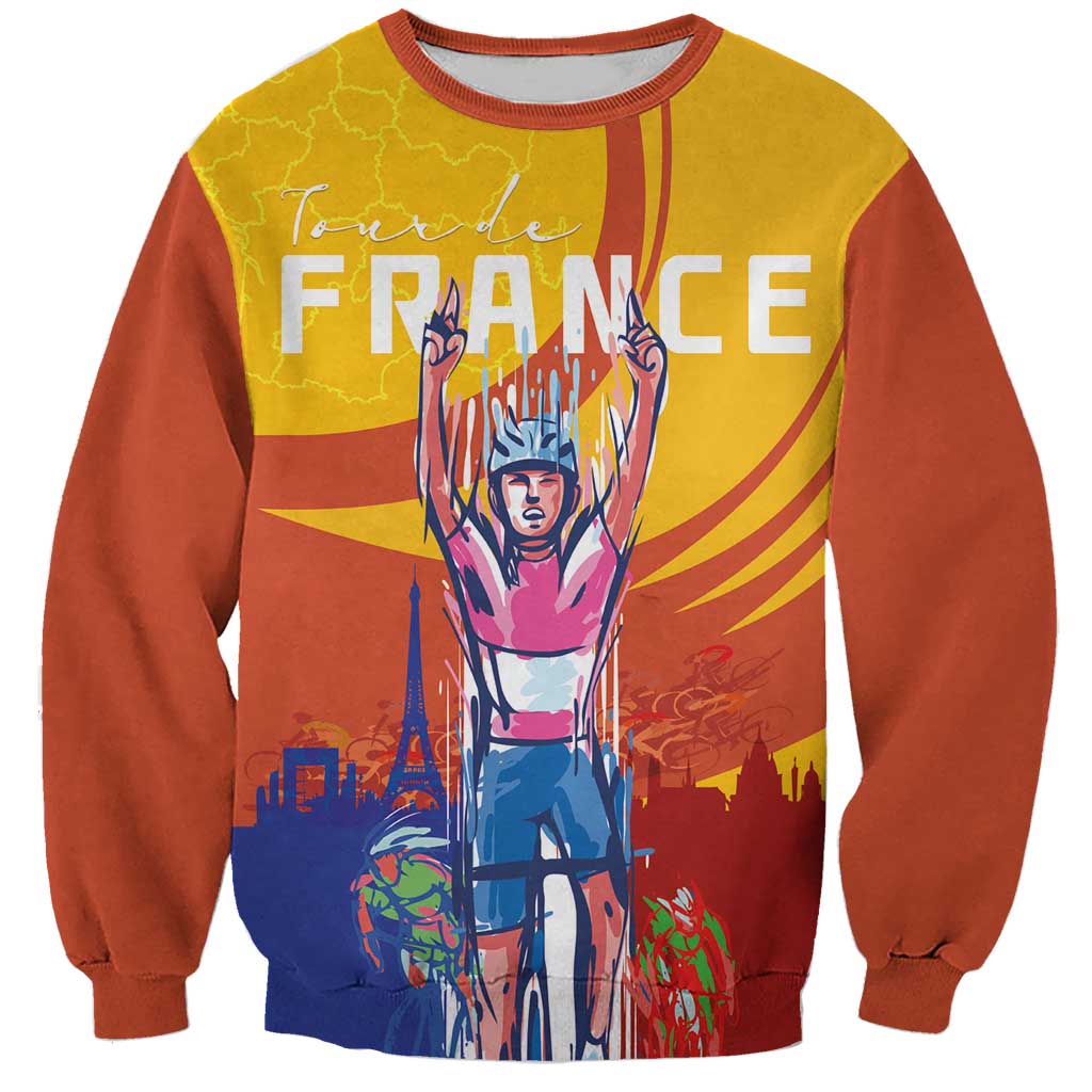 Personalised France Bicycle Racing Sweatshirt Sporty Style