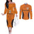 Custom Netherlands Football 2024 Road To The Champion Couples Matching Off The Shoulder Long Sleeve Dress and Long Sleeve Button Shirt