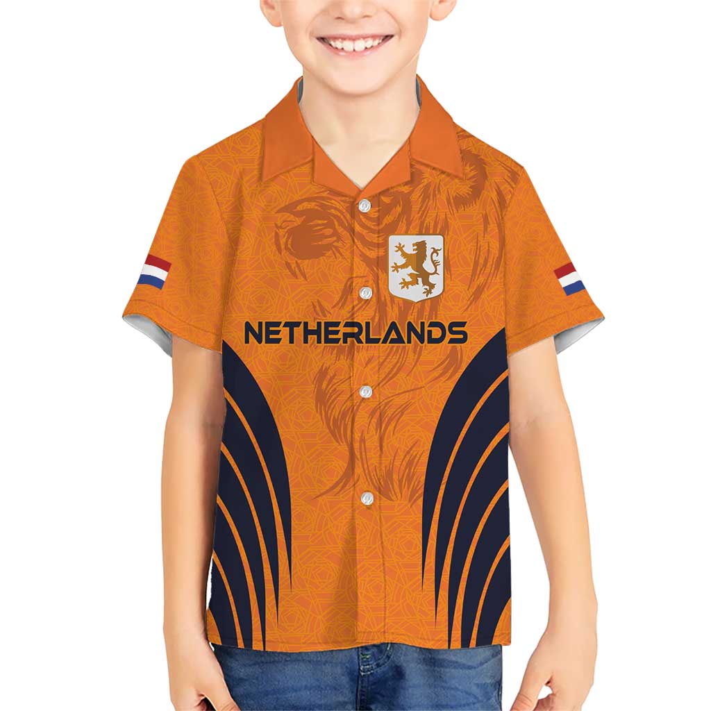 Custom Netherlands Football 2024 Road To The Champion Kid Hawaiian Shirt - Wonder Print Shop