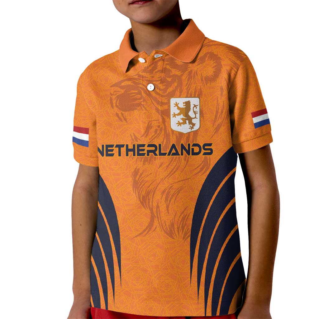 Custom Netherlands Football 2024 Road To The Champion Kid Polo Shirt - Wonder Print Shop