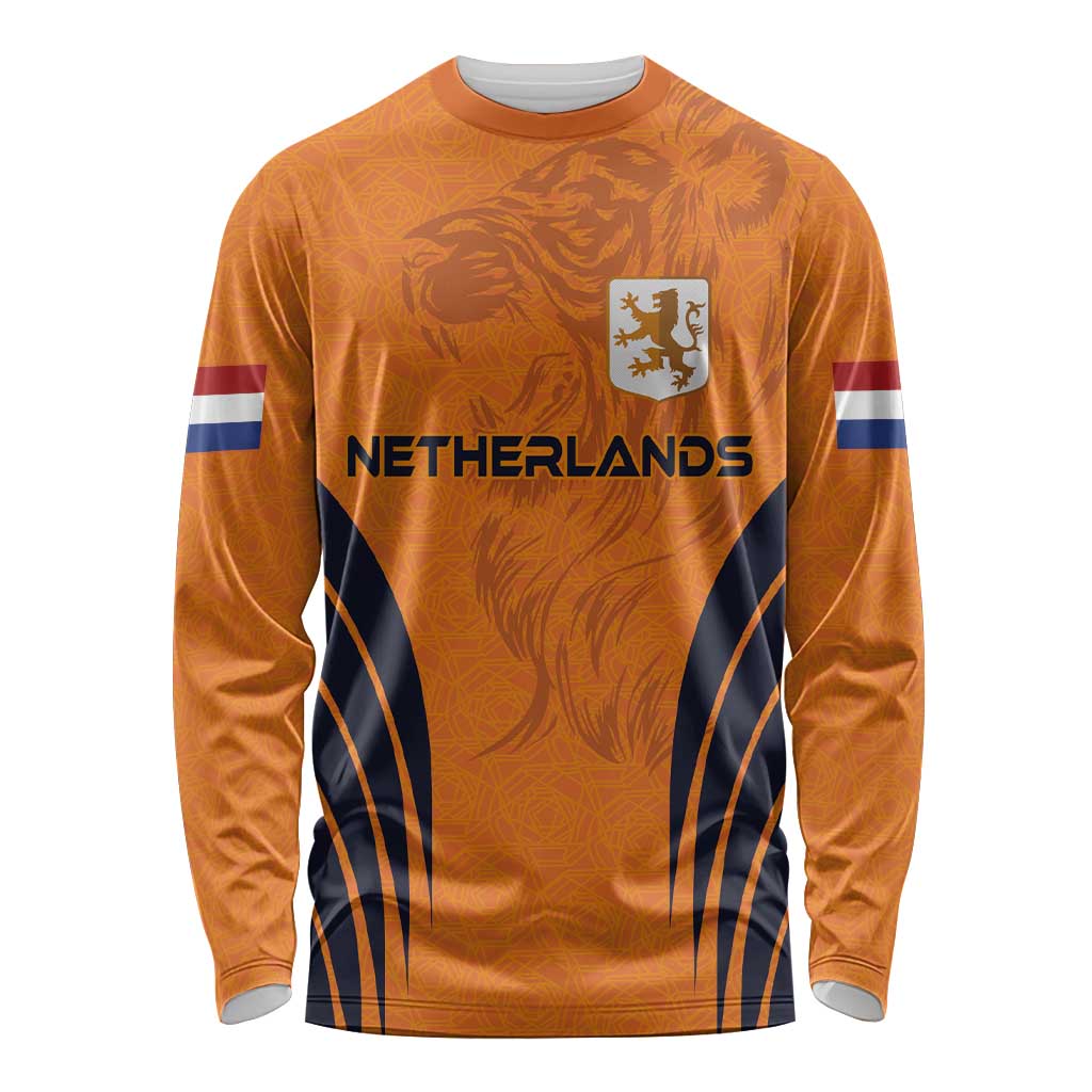 Custom Netherlands Football 2024 Road To The Champion Long Sleeve Shirt - Wonder Print Shop