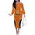 Custom Netherlands Football 2024 Road To The Champion Off The Shoulder Long Sleeve Dress - Wonder Print Shop