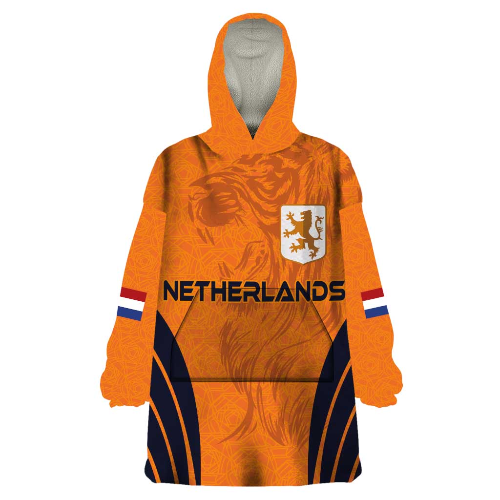 Custom Netherlands Football 2024 Road To The Champion Wearable Blanket Hoodie