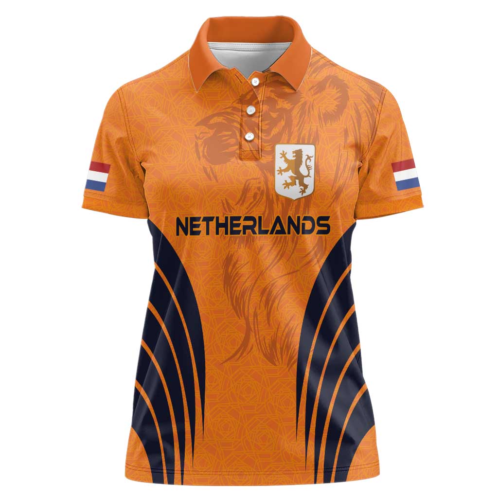 Custom Netherlands Football 2024 Road To The Champion Women Polo Shirt