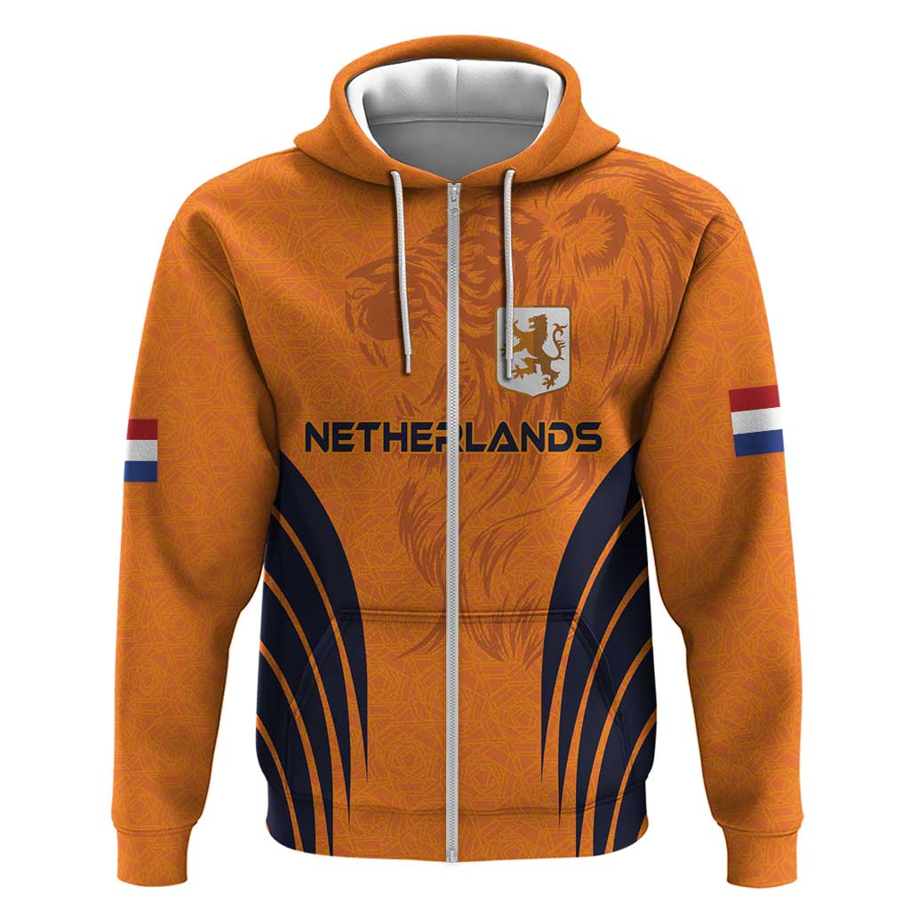 Custom Netherlands Football 2024 Road To The Champion Zip Hoodie