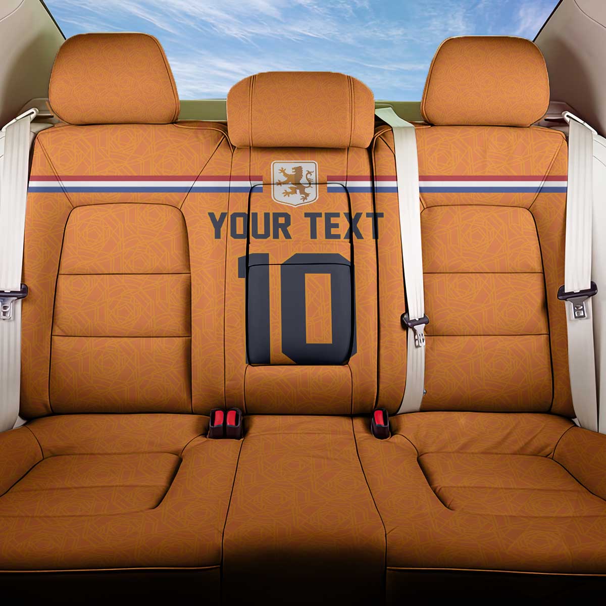 Custom Netherlands Football 2024 Road To The Champion Back Car Seat Cover Oranje Holland Clockwork Orange The Flying Home Color - Wonder Print Shop