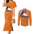 Custom Netherlands Football 2024 Road To The Champion Couples Matching Mermaid Dress and Long Sleeve Button Shirt Oranje Holland Clockwork Orange The Flying Home Color