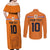 Custom Netherlands Football 2024 Road To The Champion Couples Matching Off Shoulder Maxi Dress and Long Sleeve Button Shirt Oranje Holland Clockwork Orange The Flying Home Color - Wonder Print Shop