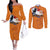 Custom Netherlands Football 2024 Road To The Champion Couples Matching Off The Shoulder Long Sleeve Dress and Long Sleeve Button Shirt Oranje Holland Clockwork Orange The Flying Home Color