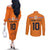 Custom Netherlands Football 2024 Road To The Champion Couples Matching Off The Shoulder Long Sleeve Dress and Long Sleeve Button Shirt Oranje Holland Clockwork Orange The Flying Home Color