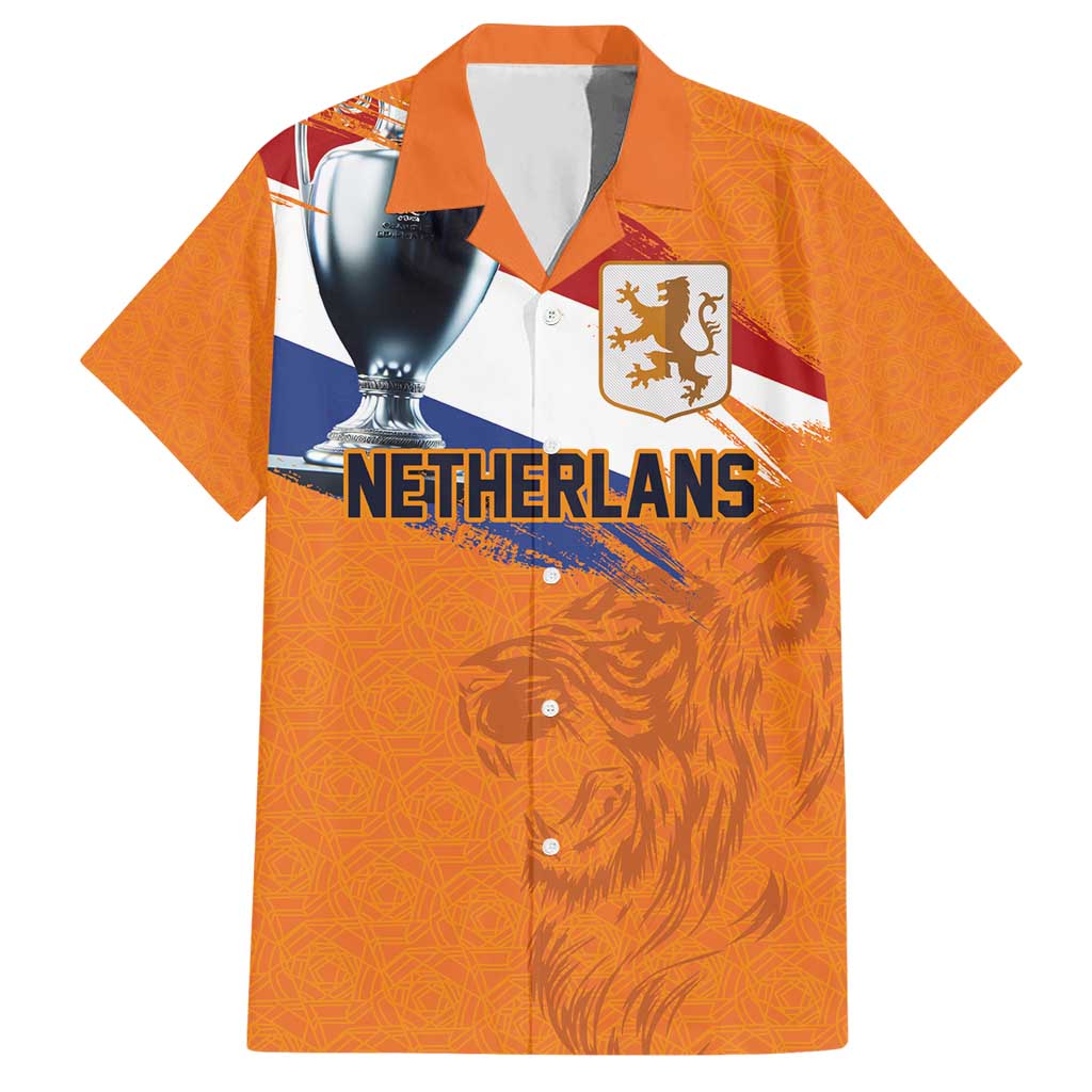 Custom Netherlands Football 2024 Road To The Champion Hawaiian Shirt Oranje Holland Clockwork Orange The Flying Home Color - Wonder Print Shop