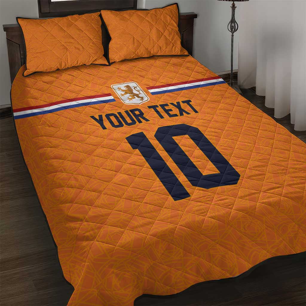 Custom Netherlands Football 2024 Road To The Champion Quilt Bed Set Oranje Holland Clockwork Orange The Flying Home Color