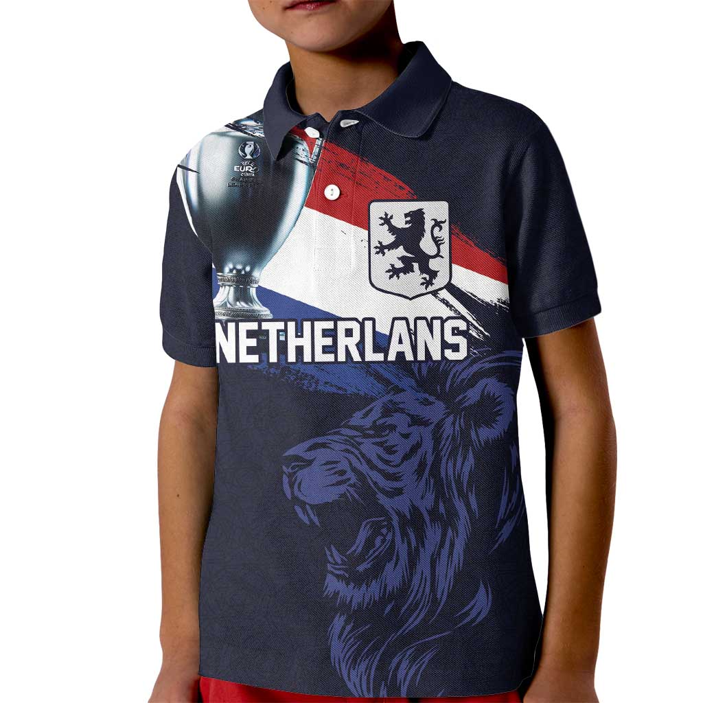 Custom Netherlands Football 2024 Road To The Champion Kid Polo Shirt Oranje Holland Clockwork Orange The Flying Away Color - Wonder Print Shop