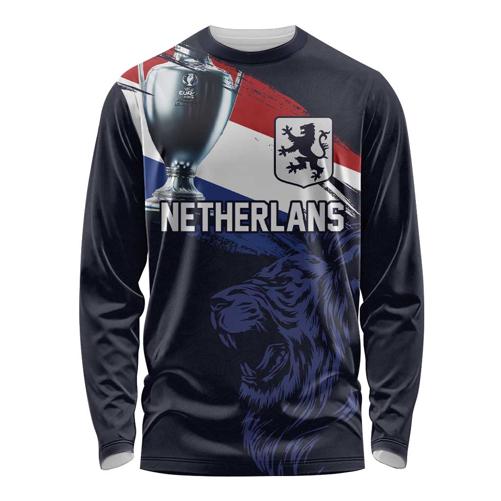 Custom Netherlands Football 2024 Road To The Champion Long Sleeve Shirt Oranje Holland Clockwork Orange The Flying Away Color - Wonder Print Shop