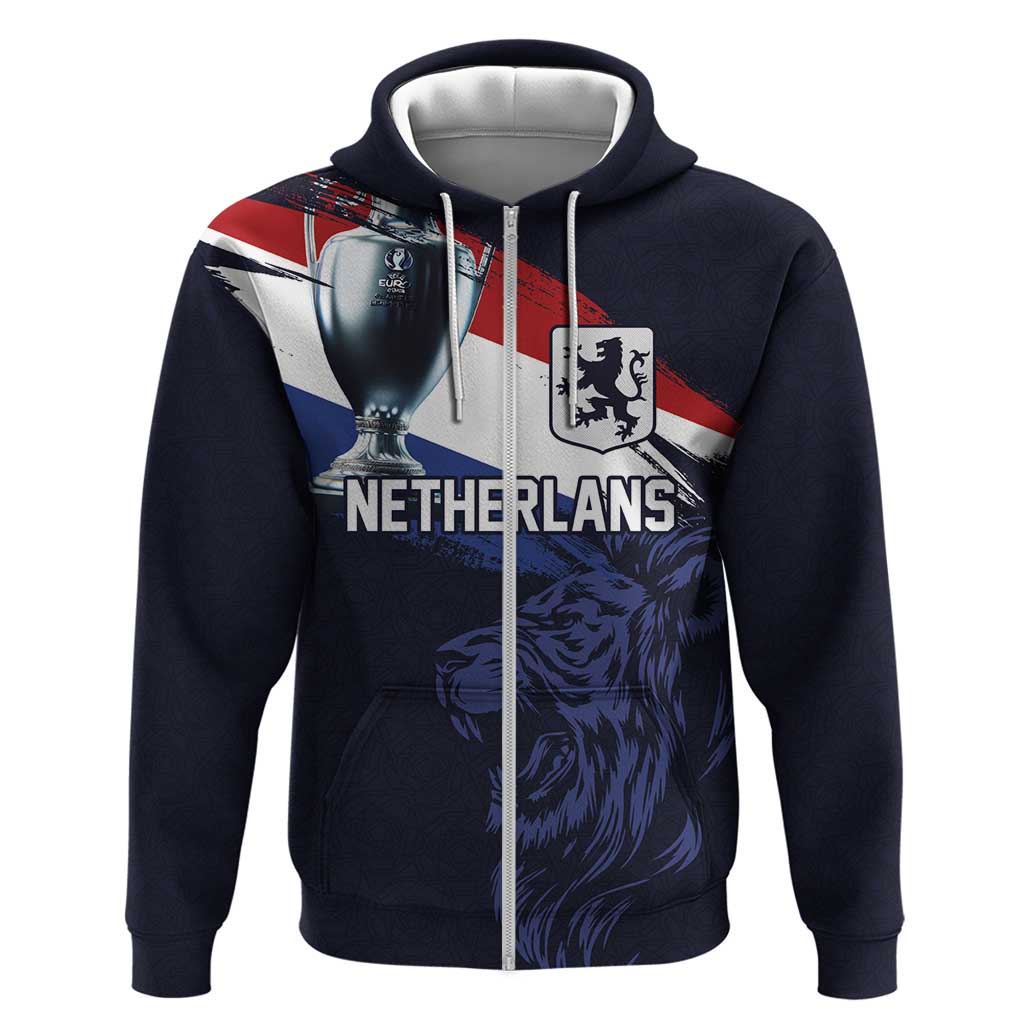 Custom Netherlands Football 2024 Road To The Champion Zip Hoodie Oranje Holland Clockwork Orange The Flying Away Color