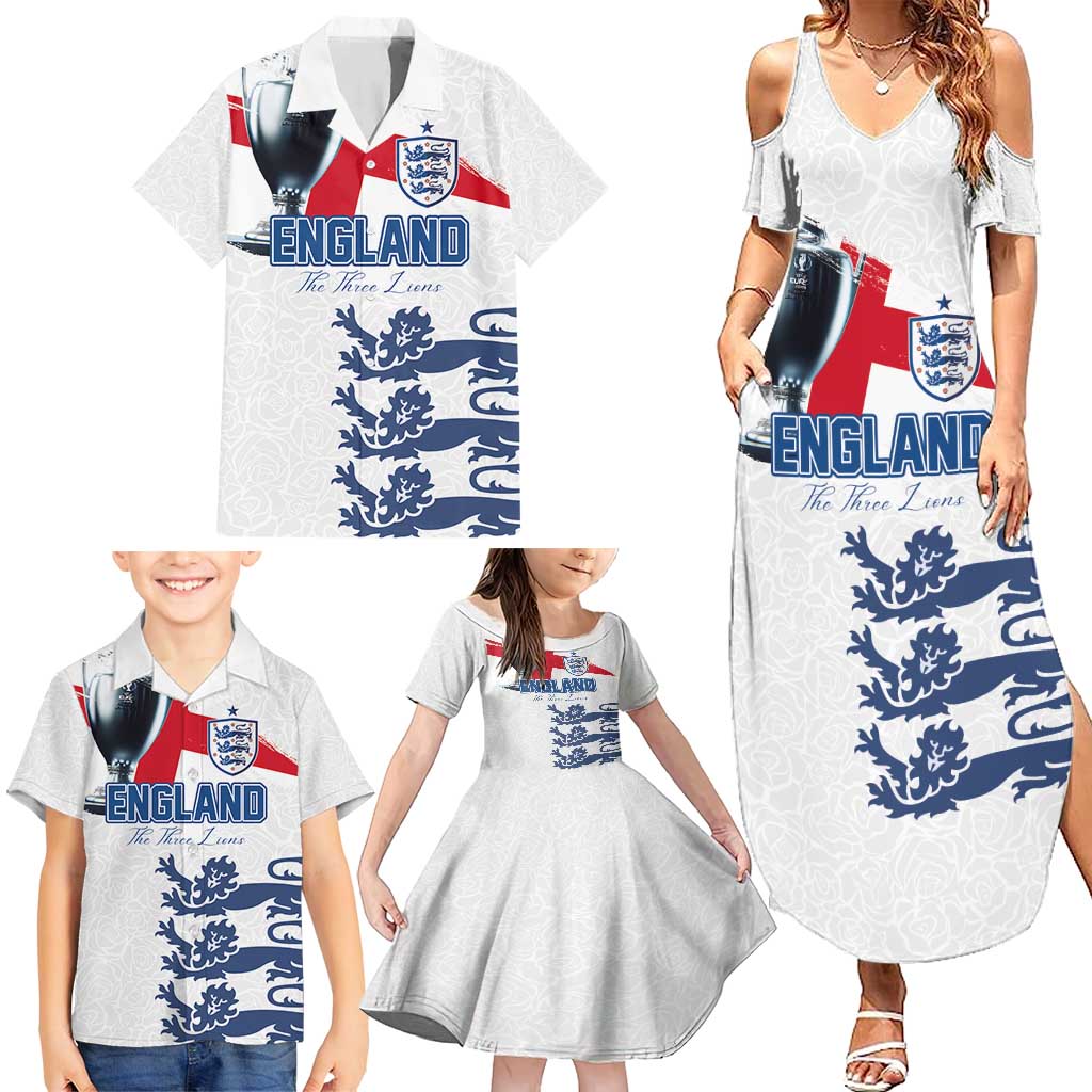 Custom England Football 2024 Road To The Champion Family Matching Summer Maxi Dress and Hawaiian Shirt - Wonder Print Shop