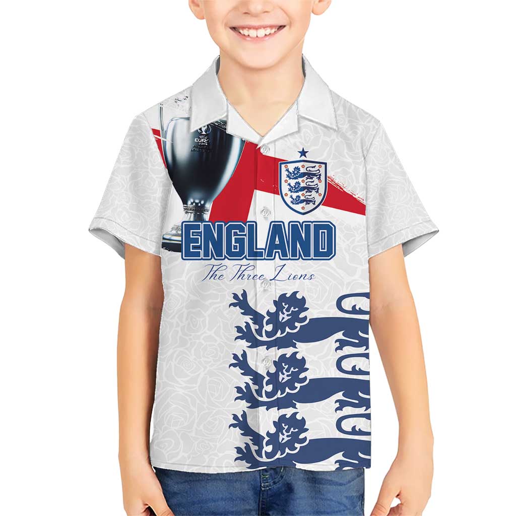 Custom England Football 2024 Road To The Champion Kid Hawaiian Shirt - Wonder Print Shop