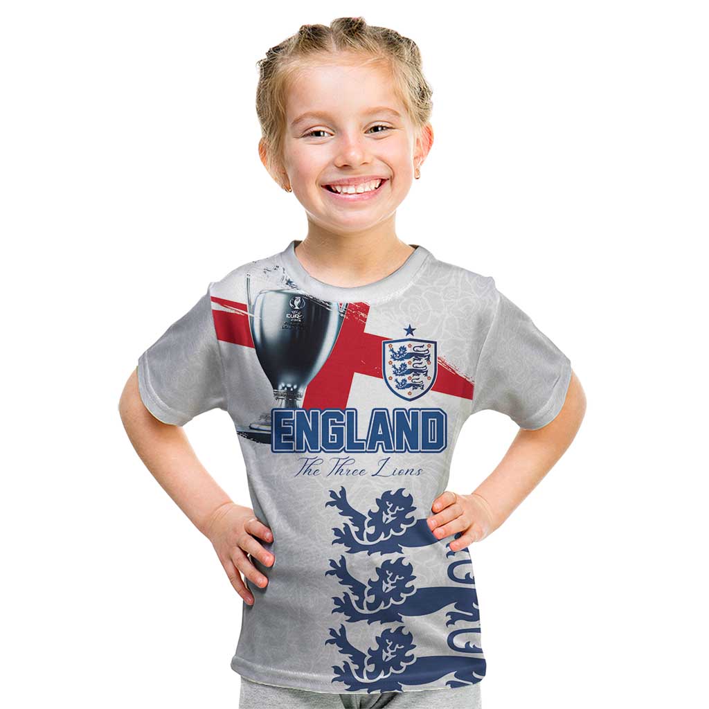 Custom England Football 2024 Road To The Champion Kid T Shirt - Wonder Print Shop