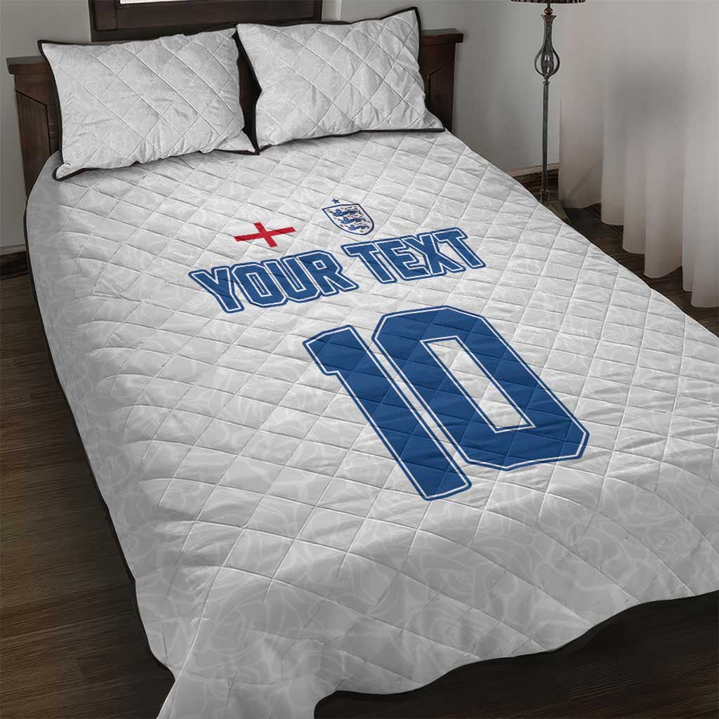 Custom England Football 2024 Road To The Champion Quilt Bed Set