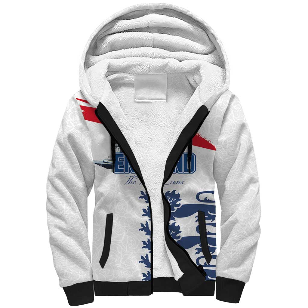 Custom England Football 2024 Road To The Champion Sherpa Hoodie