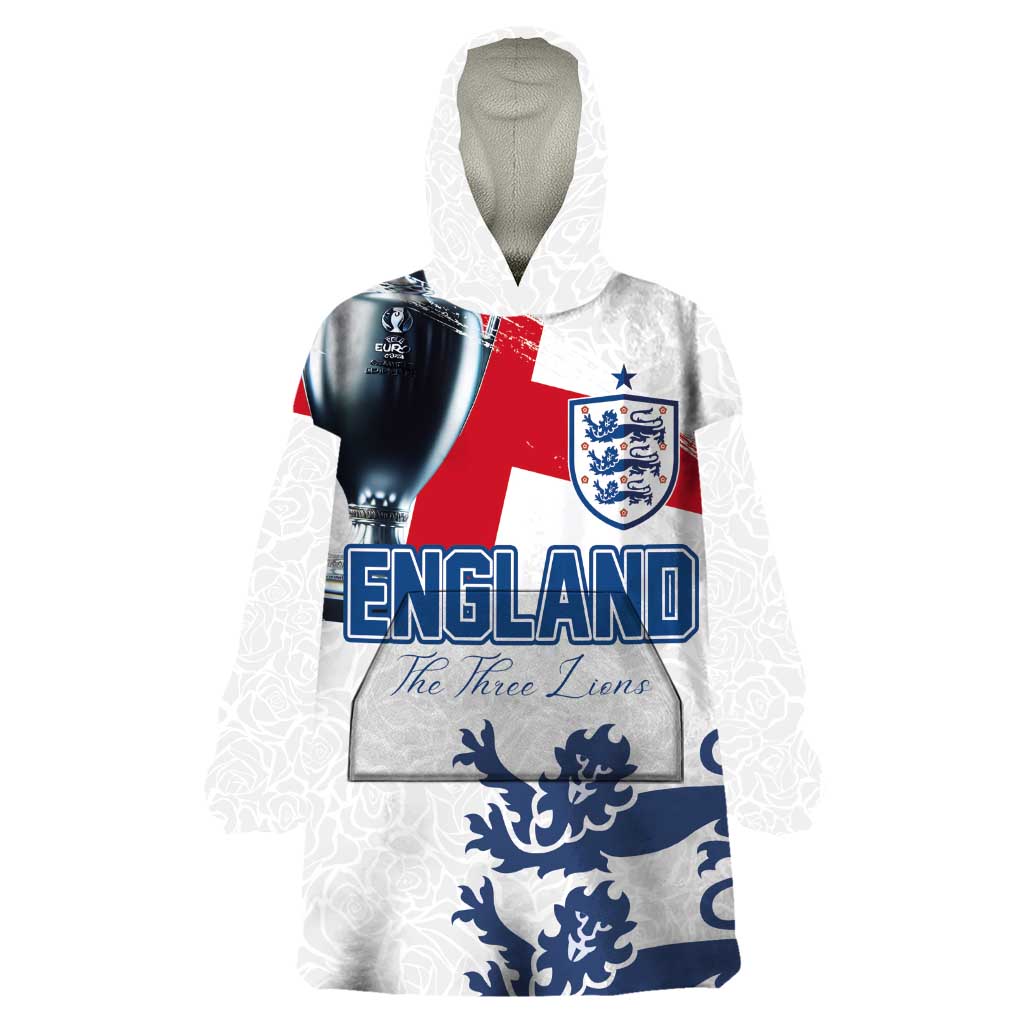 Custom England Football 2024 Road To The Champion Wearable Blanket Hoodie