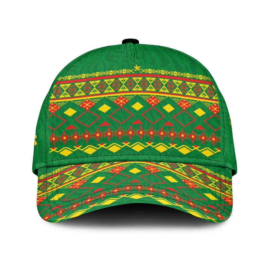 Cameroon Football Classic Cap Tribal Motifs Green Color - Wonder Print Shop