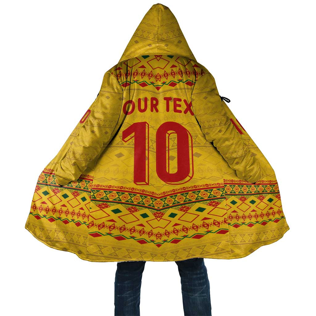 Custom Cameroon Football Cloak Tribal Motifs Yellow Color - Wonder Print Shop