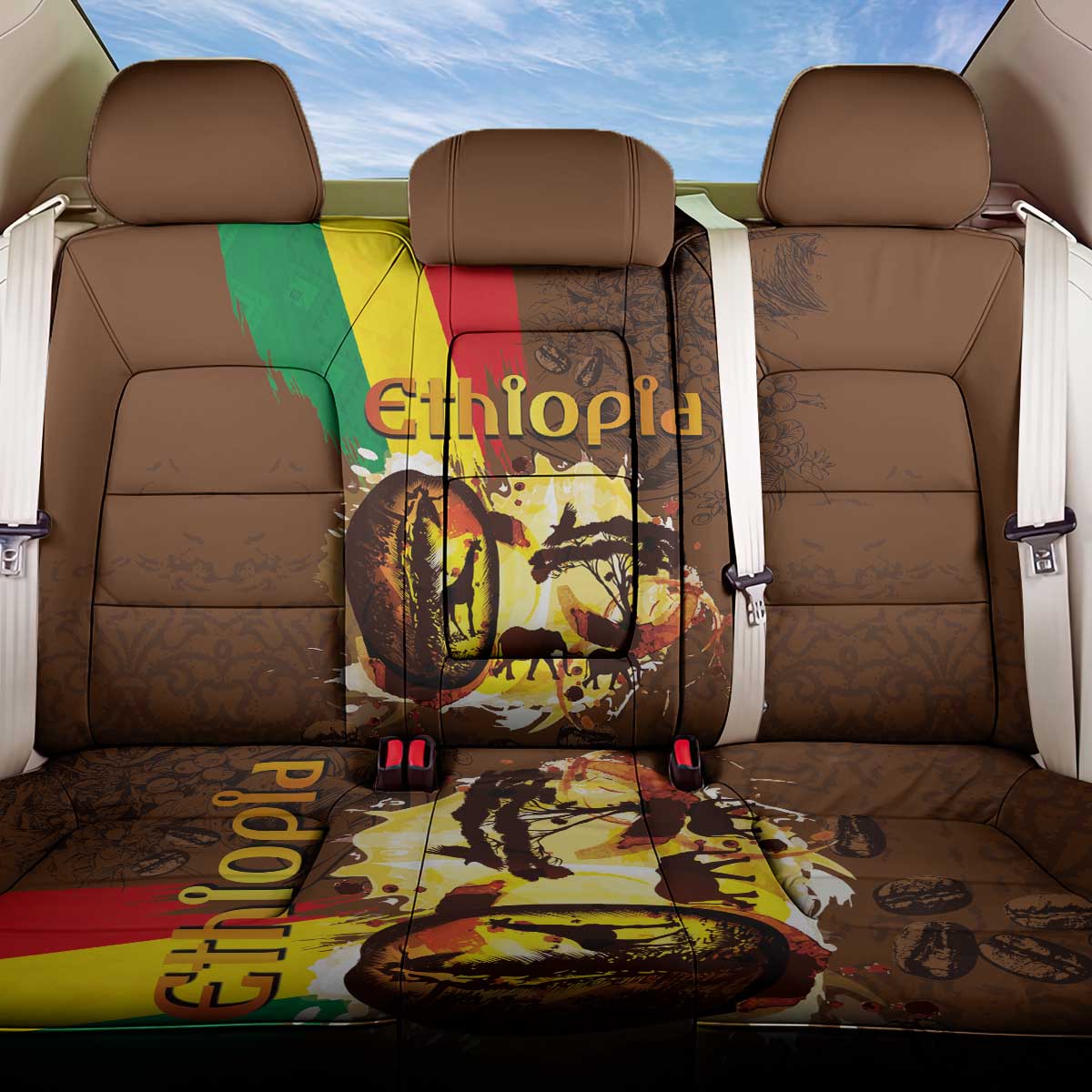 Ethiopia Culture - Proud of Coffee Back Car Seat Cover