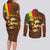 Ethiopia Culture - Proud of Coffee Couples Matching Long Sleeve Bodycon Dress and Long Sleeve Button Shirt