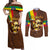 Ethiopia Culture - Proud of Coffee Couples Matching Off Shoulder Maxi Dress and Long Sleeve Button Shirt