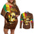 Ethiopia Culture - Proud of Coffee Couples Matching Off Shoulder Short Dress and Long Sleeve Button Shirt