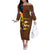 Ethiopia Culture - Proud of Coffee Off The Shoulder Long Sleeve Dress