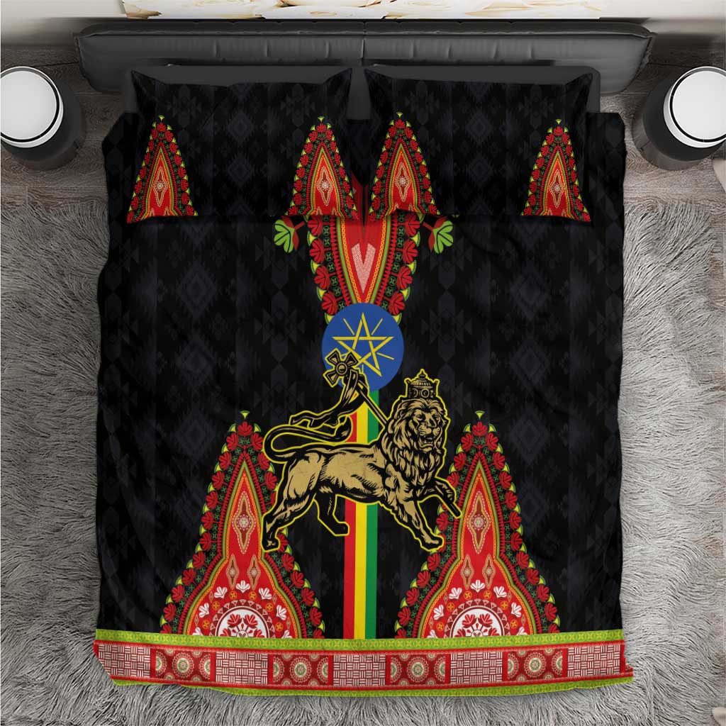 Ethiopia Culture Bedding Set Lion of Judah with The Star Seal - Dashiki Style