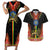 Ethiopia Culture Couples Matching Short Sleeve Bodycon Dress and Hawaiian Shirt Lion of Judah with The Star Seal - Dashiki Style