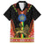 Ethiopia Culture Family Matching Off The Shoulder Long Sleeve Dress and Hawaiian Shirt Lion of Judah with The Star Seal - Dashiki Style