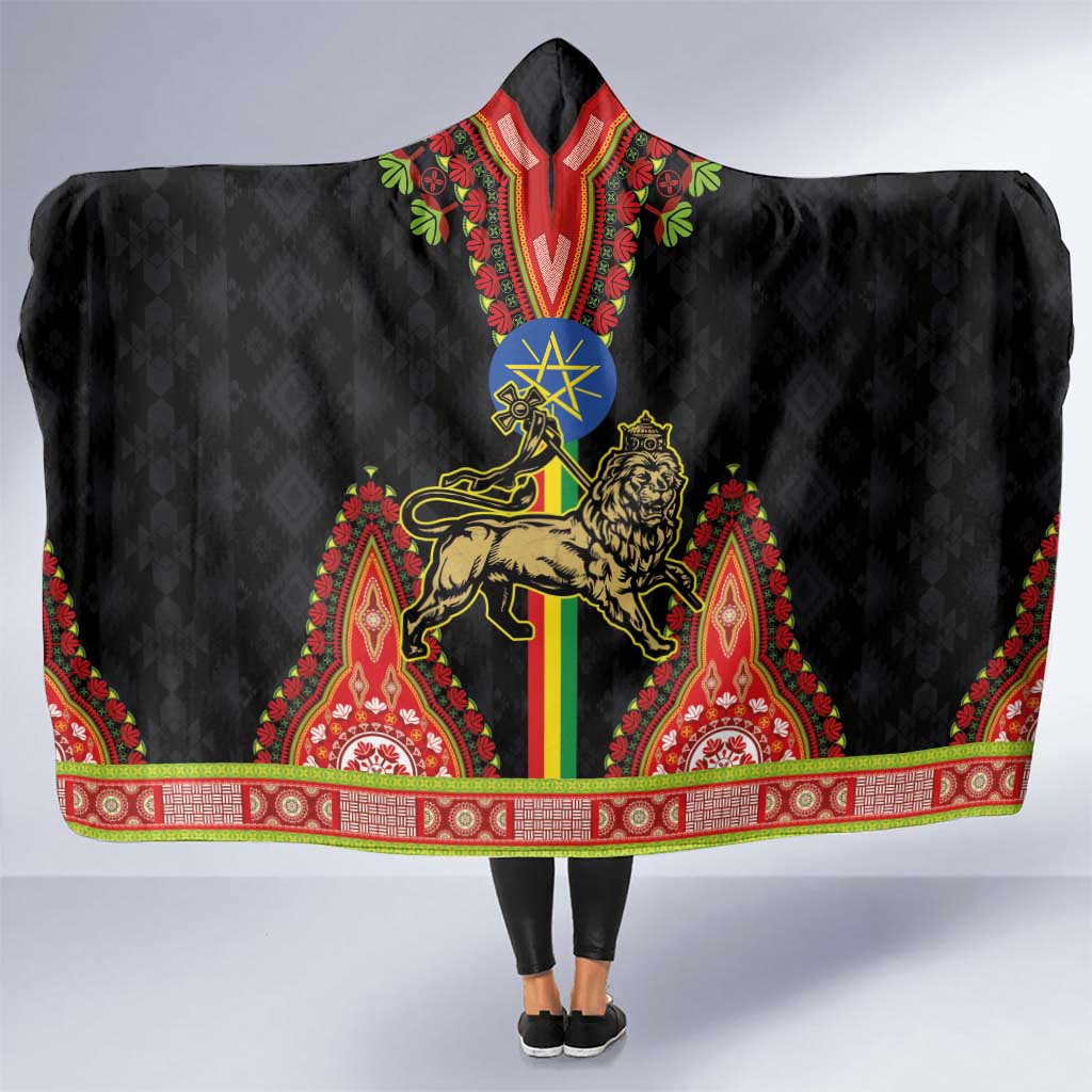 Ethiopia Culture Hooded Blanket Lion of Judah with The Star Seal - Dashiki Style