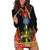 Ethiopia Culture Hoodie Dress Lion of Judah with The Star Seal - Dashiki Style