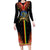 Ethiopia Culture Long Sleeve Bodycon Dress Lion of Judah with The Star Seal - Dashiki Style