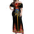 Ethiopia Culture Off Shoulder Maxi Dress Lion of Judah with The Star Seal - Dashiki Style