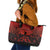 Halloween Nightmare Leather Tote Bag Pumpkin-faced Jack O Lantern With a Scary Smile Blood Vibe