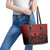 Halloween Nightmare Leather Tote Bag Pumpkin-faced Jack O Lantern With a Scary Smile Blood Vibe