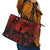 Halloween Nightmare Leather Tote Bag Pumpkin-faced Jack O Lantern With a Scary Smile Blood Vibe