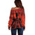 Halloween Nightmare Off Shoulder Sweater Pumpkin-faced Jack O Lantern With a Scary Smile Blood Vibe - Wonder Print Shop